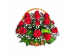Red Romance - 12 Stems Basket